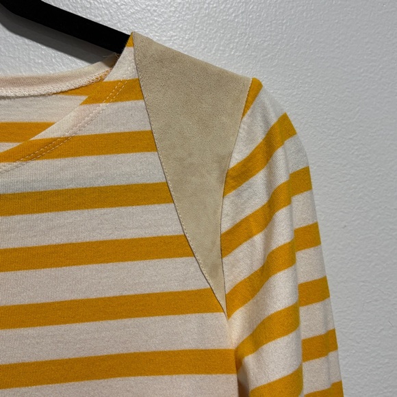 J. Crew Yellow and Cream Striped Long Sleeve Top small - Picture 3 of 9